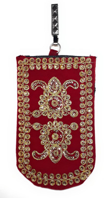 

Unique Fashion EMBROIDERED RED VELVET ZARI MOBILE POUCH WITH WAIST CLIP / DRAWSTRING FOR GIRLS/WOMEN Mobile Pouch(Red)