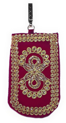 

Unique Fashion EMBROIDERED PINK VELVET ZARI MOBILE POUCH WITH WAIST CLIP / DRAWSTRING FOR GIRLS/WOMEN Mobile Pouch(Pink)