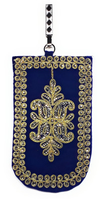 

Unique Fashion EMBROIDERED BLUE VELVET ZARI MOBILE POUCH WITH WAIST CLIP / DRAWSTRING FOR GIRLS/WOMEN Mobile Pouch(Blue)
