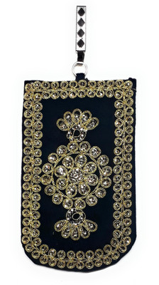 

Unique Fashion EMBROIDERED BLACK VELVET ZARI MOBILE POUCH WITH WAIST CLIP / DRAWSTRING FOR GIRLS/WOMEN Mobile Pouch(Black)
