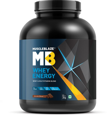 

MuscleBlaze Whey Energy with DigeZyme Whey Protein(2 kg, Chocolate)
