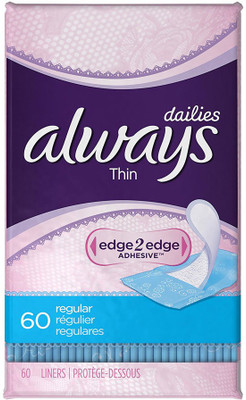 

Always Incredibly Thin Liners Wrapped Unscented 60 Count Pantyliner(Pack of 60)