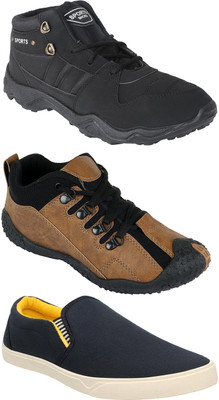 

Pexlo Pack of 3 Sports & Casual Shoes (Loafers Shoes) Casuals For Men(Black, Navy, Brown