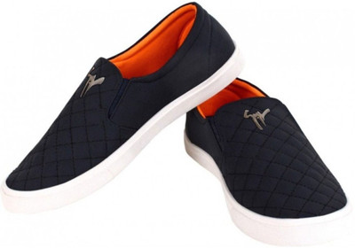 

KHANAN Slip On Sneakers For Men(Black, Orange