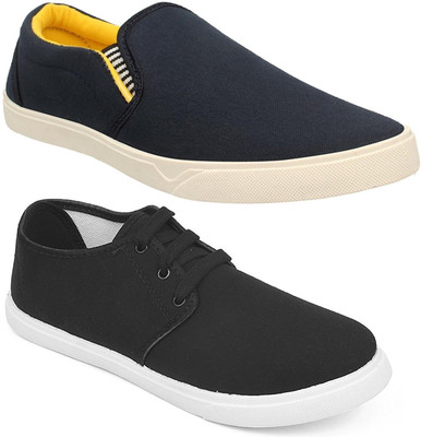 

Chevit Pack of 2 Casual Shoes (Sneakers Shoes) Loafers For Men(Blue, Black