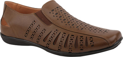 

MILES FOOTWEAR Men Synthetic Leather Slip-On Casual Loafer Loafers For Men(Brown