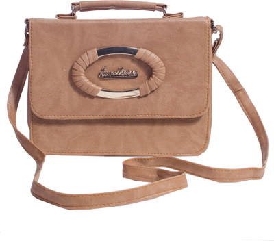

Milky Way Girls Evening/Party, Casual, Formal, Sports Brown Leatherette, Acrylic, Denim Sling Bag