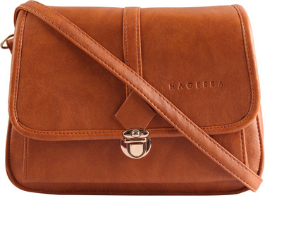 

Haqeeba Women Casual Tan Leatherette Sling Bag