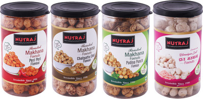 

Nutraj Peri Peri, Chatpata Chaat, Pudina Punch, Vrat Roasted Makhana 70gm Each (Pack of 4)(280 g, Pack of 4)