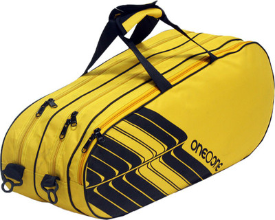 

One O One Lines Collection Triple Yellow & Black - Badminton/Tennis Kitbag(Yellow, Kit Bag)