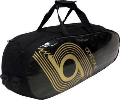 

One O One Xhale Collection Double Black & Golden - Badminton/Tennis Kitbag(Black, Kit Bag)