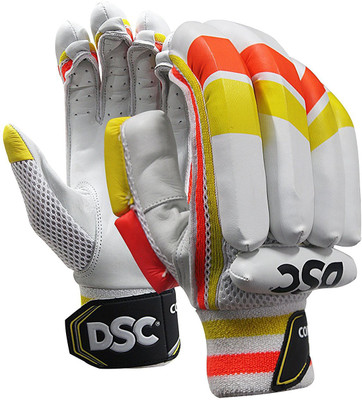 DSC Condor Atom RH Batting Gloves (M, White, Yellow, Orange), Orange;white;yellow