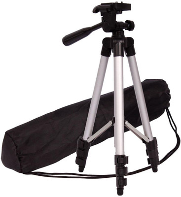 

Piqancy 3110 Portable Camera Tripod With Three-Dimensional Head & Quick Release Plate With Mobile Clip Holder Tripod(White, Supports Up to 1500 g)