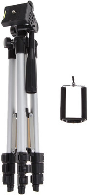

Piqancy Tripod - 3110 Portable & Foldable Camera - Mobile Tripod With Mobile Clip Holder Bracket , Fully Flexible Mount Cum Tripod , Standwith Three-dimensional Head & Quick Release Plate Only 150 gm. Tripod(White, Supports Up to 1500 g)