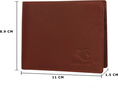 

Moochief Men Tan Genuine Leather Wallet(6 Card Slots)