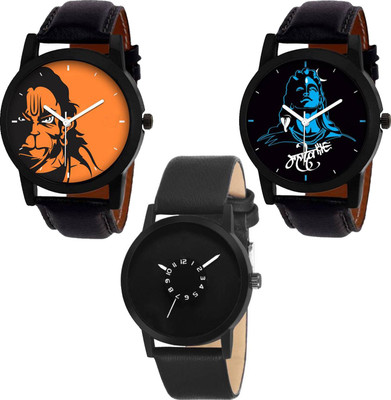 

OpenDeal Combo Pack 3 New Stylish Designer Leather Belt Watch For Boys & Girls OD-N28 Watch - For Men & Women