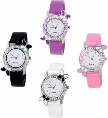 

OpenDeal New Butterfly Colourful Stylish Combo Watch For Girls & Women W-O43 Watch - For Girls
