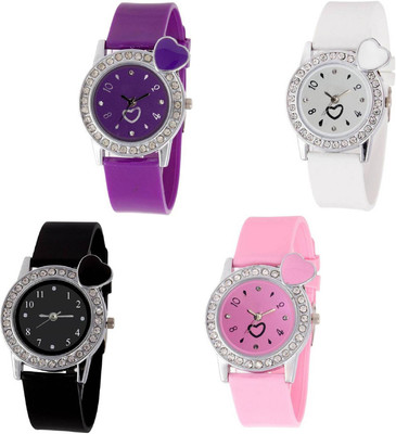 

OpenDeal Stylish New Heart Diamond Stuneded Combo Watch For Girls & Women OD-81-43 Watch - For Girls