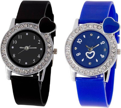 

OpenDeal Stylish New Heart Diamond Stuneded Combo Watch For Girls & Women OD-81-1 Watch - For Girls