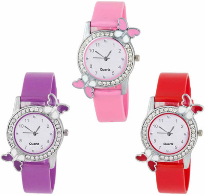 

OpenDeal New Butterfly Colourful Stylish Combo Watch For Girls & Women W-O32 Watch - For Girls