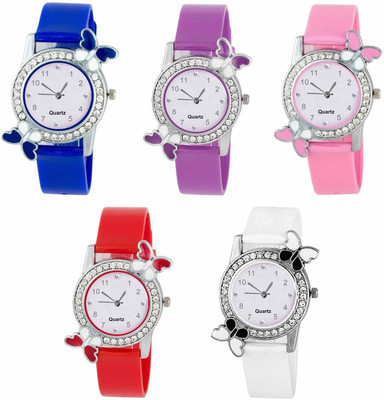 

OpenDeal New Butterfly Colourful Stylish Combo Watch For Girls & Women W-O56 Watch - For Girls