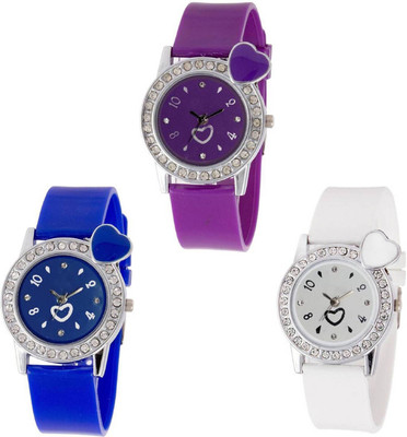 

OpenDeal Stylish New Heart Diamond Stuneded Combo Watch For Girls & Women OD-81-28 Watch - For Girls