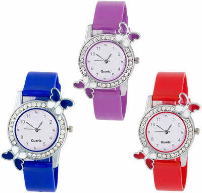 OpenDeal New Butterfly Colourful Stylish Combo Watch For Girls & Women W-O27 Watch - For Girls