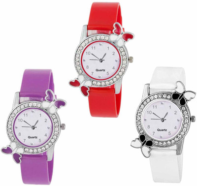 

OpenDeal New Butterfly Colourful Stylish Combo Watch For Girls & Women W-O34 Watch - For Girls