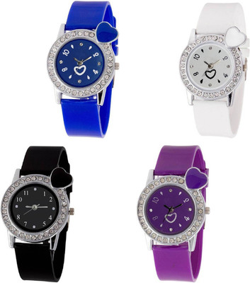 

OpenDeal Stylish New Heart Diamond Stuneded Combo Watch For Girls & Women OD-81-38 Watch - For Girls
