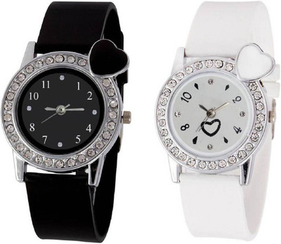 

OpenDeal Stylish New Heart Diamond Stuneded Combo Watch For Girls & Women OD-81-5 Watch - For Girls