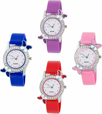 

OpenDeal New Butterfly Colourful Stylish Combo Watch For Girls & Women W-O46 Watch - For Girls