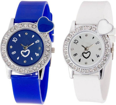 

OpenDeal Stylish New Heart Diamond Stuneded Combo Watch For Girls & Women OD-81-9 Watch - For Girls