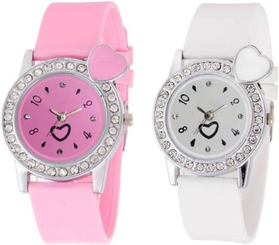 

OpenDeal Stylish New Heart Diamond Stuneded Combo Watch For Girls & Women OD-81-14 Watch - For Girls