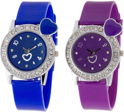 

OpenDeal Stylish New Heart Diamond Stuneded Combo Watch For Girls & Women OD-81-6 Watch - For Girls