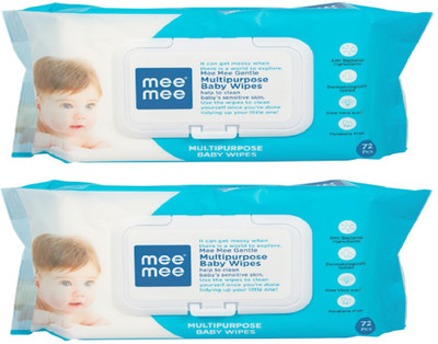 

MeeMee Multipurpose Gentle Baby Wipes, 72 Pieces (Pack of 2)(2 Pieces)