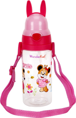 

WonderKart Rabbit Shaped Kids Sipper Cum Water Bottle With Neck Strap - Pink - 400 ml(Pink)
