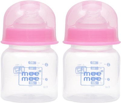 MeeMee Eazy Flo Premium Baby Feeding Bottle (Pink, 60 ml) Pack of 2 - 60 ml(Pink)
