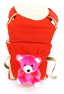 

Star 'N' Princess SmartBuy Luxury Comfort Multi Carry with Play Teddy X57 Baby Carrier(Red, Front Carry facing in)
