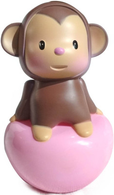 

IndusBay Push And Shake Cute Wobbling Tumbler Monkey Doll Durable Roly Poly with Soothing bell sound - Blue Rattle(Multicolor)