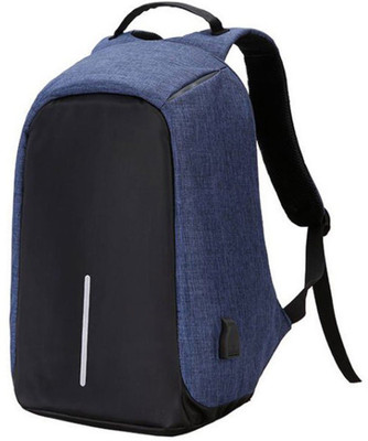 

Reiki Crystal Products Anti Theft Laptop Travel Backpack With Integrated USB Plug Charging Port 15 L Laptop Backpack(Blue, Black)