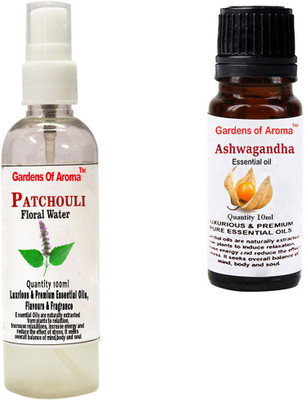

Gardens Of Aroma Patchouli Floral Water And Ashwagandha Essential Oil(110 ml)