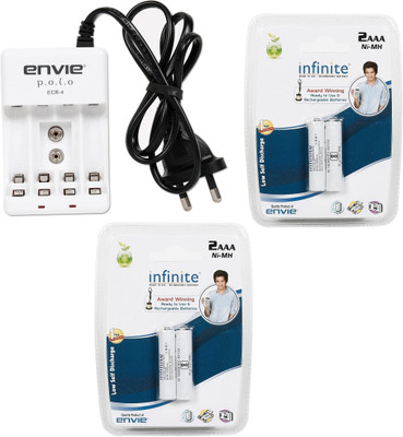 

Envie ECR 4 With 800Mah AA Camera Battery Charger(White)