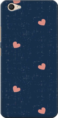 COBIERTAS Back Cover for VIVO Y55, VIVO Y55L Case, VIVO Y55S(Pink Floating Hearts In Blue Matte Designer, Hard Case, Plastic) Flipkart