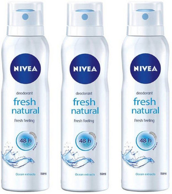

Nivea FRESH NATURAL Body Spray - For Men(450 ml, Pack of 3)