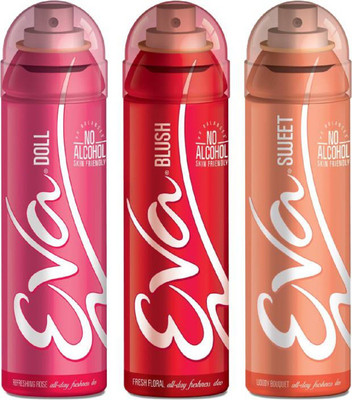 

EVA DOLL BLUSH SWEET Body Spray - For Women(375 ml, Pack of 3)