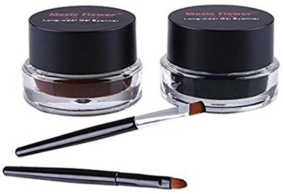 

Sah&Shi Eyeliner Gel Smudge Proof & Waterproof (Black And Brown) With 2 Expert Eyeliner Brushes 6 g(Black, Brown)
