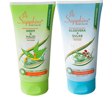 

Sapphira Neem - Haldi & Aloevera - Gulab Face Wash(120 ml)