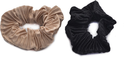 

Jewelz Pack Of Two Black & Beige Cloth Rubberbands Rubber Band(Multicolor)