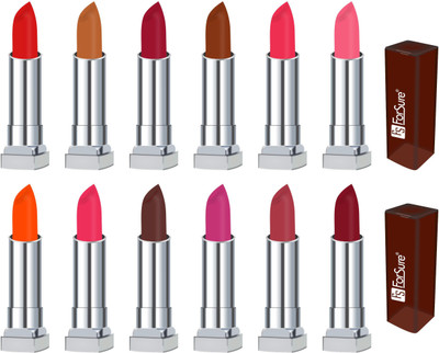 

Forsure MATTE long lasting lipstick(hot red, nude, indian red, coffee, sweet red, peach, orange, red, dark coffee, purple, drick, maroon, 48 g)
