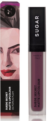 

Sugar Suede Secret Matte Lipcolour(Shade No.- 05 Poplin Plum (Blackened Plum))